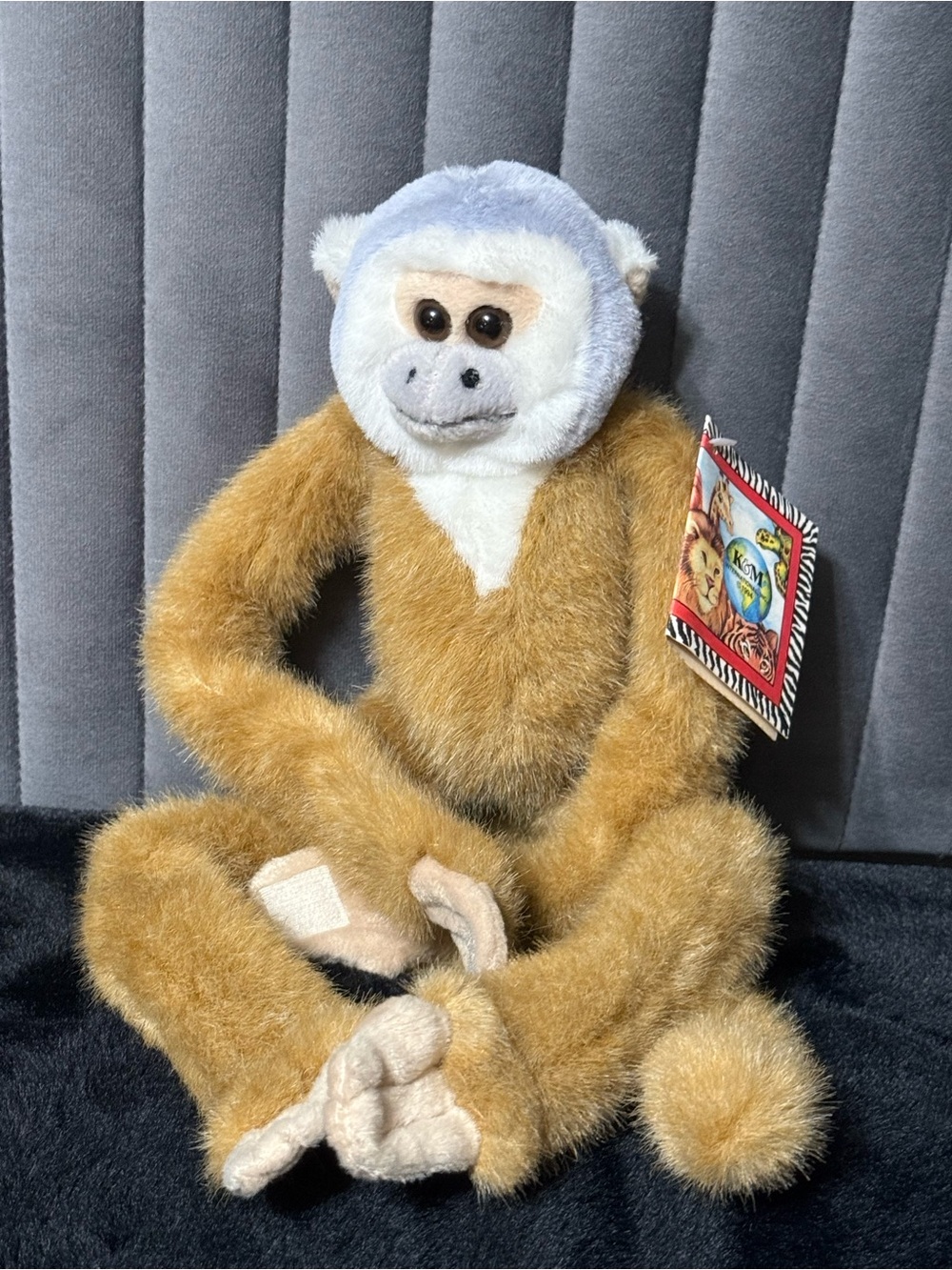 Vintage 1994 K&M International Hanging Squirrel Monkey Plush w/ Original Tag